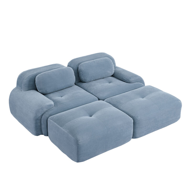 Merax 2-seat sofa in luxuryCorduroy Fabric fabric modular multi-combination anti-slip design assembly Loveseats image number 0