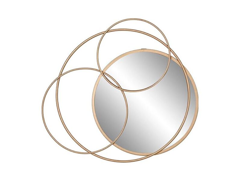 22.5" Gold Metal Layered Circle Wall Mirror &ndash; Modern Accent for Entryway