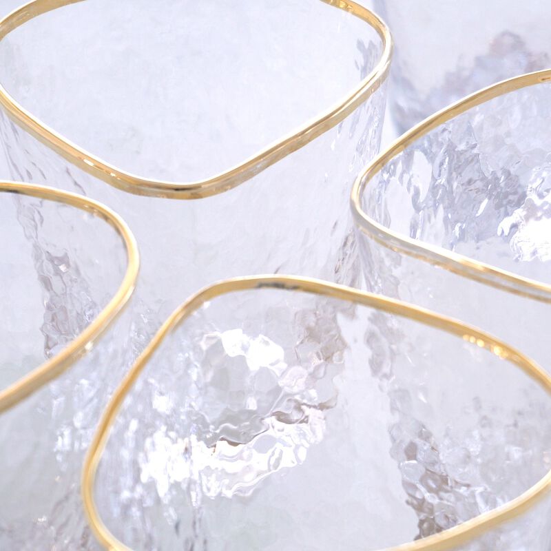 Set of 4 Hammered Wine Glasses