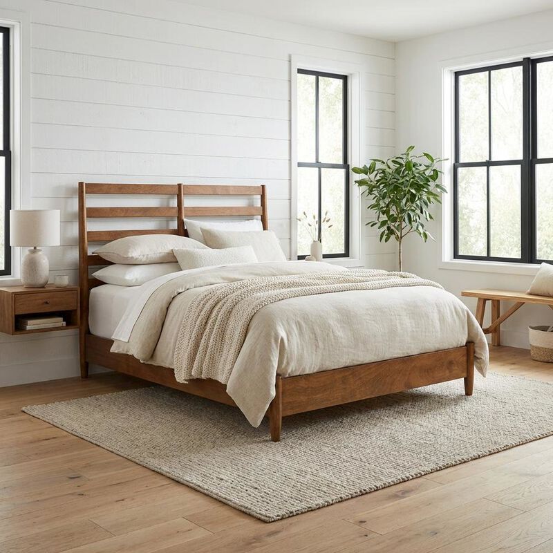 Alpine Furniture Flynn Retro Bed Slat Back Headboard image number 2
