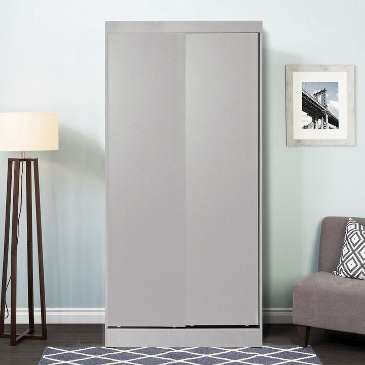 Modern Wood Double Sliding Door Wardrobe