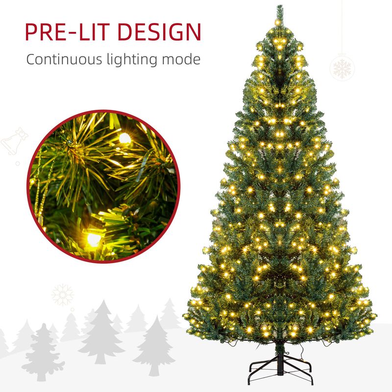 7.5 ft Tall Prelit Christmas Tree Douglas Fir Artificial Christmas Tree with Realistic Branches