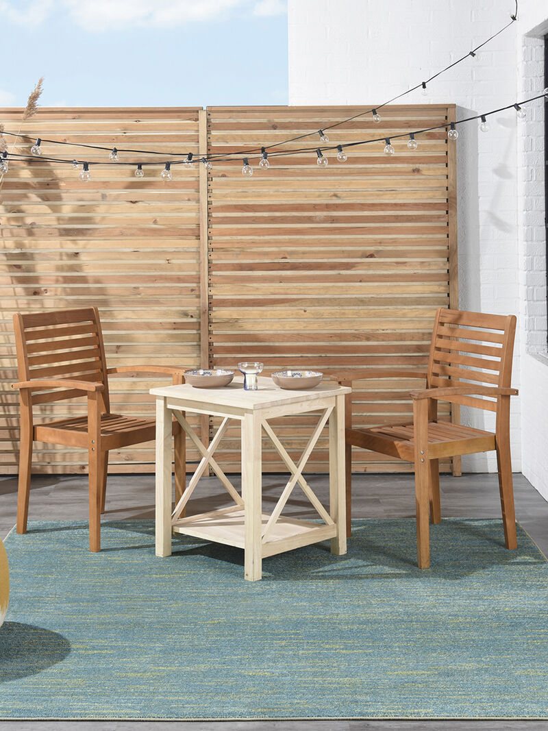 Nourison Essentials NRE01 Blue/Green 7' x Square Rug image number 1