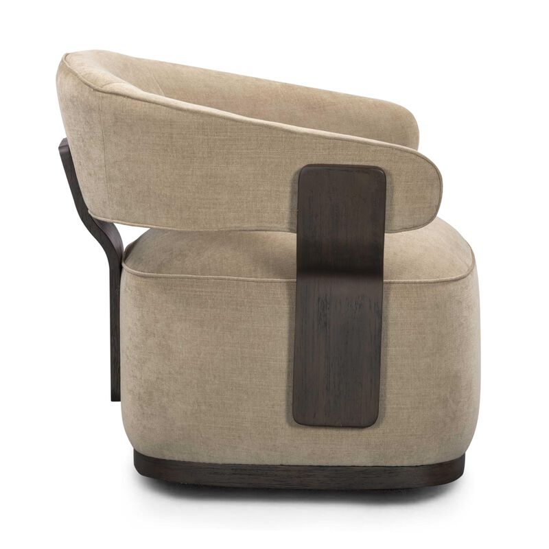 TOV Furniture Madison Linen Chenille Swivel Accent Chair in Stone image number 2