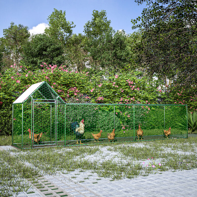 16x3FT Metal Chicken Coop Run Backyard Hen House Poultry Habitat Cage w/Cover image number 1