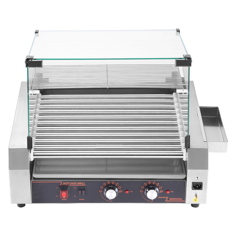 Electric 30 Hot Dog 11 Roller Commercial Grill Cooker Machine Cover 1600W