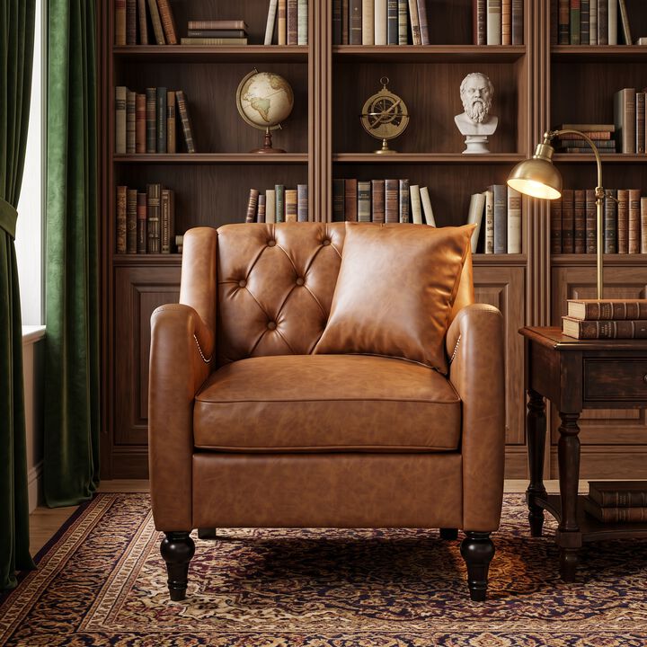 Feksno PU Leather Accent Chair