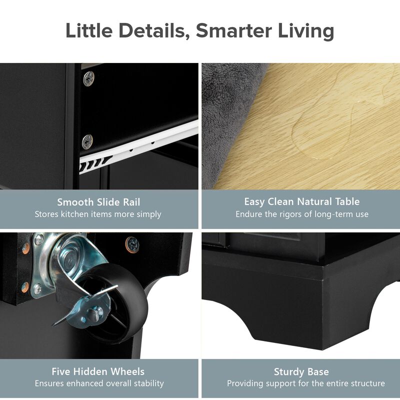 Merax Kitchen Island with 6 Drawers image number 6