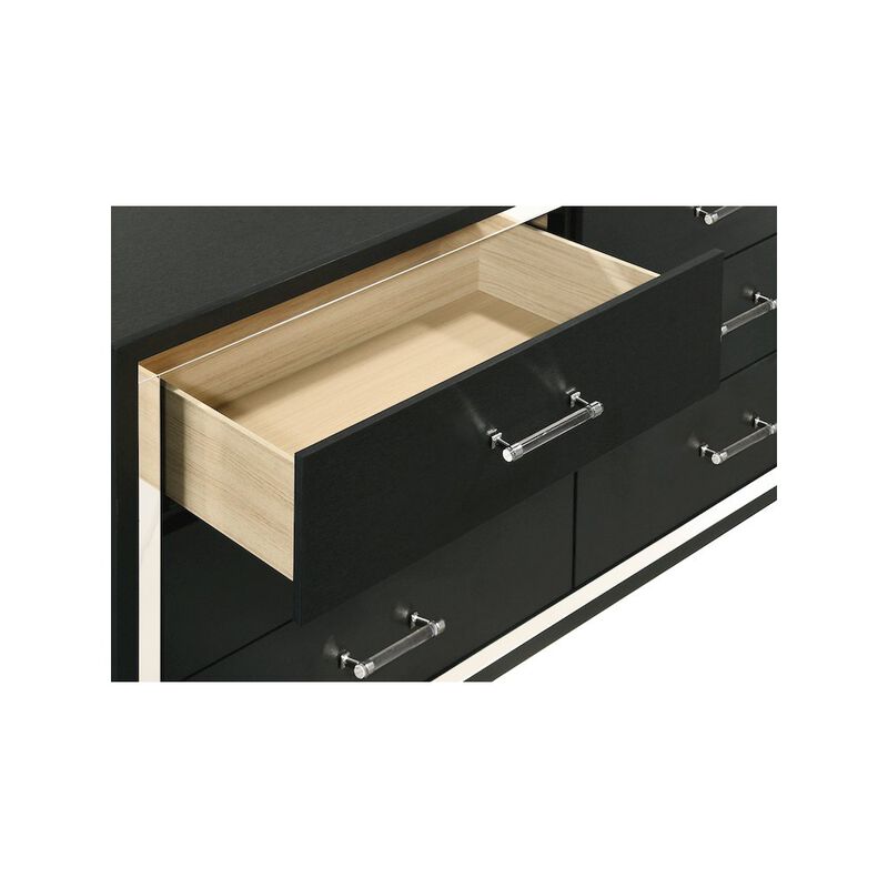 Coaster Co. of America Lucia 6-drawer Dresser and Mirror Black image number 3