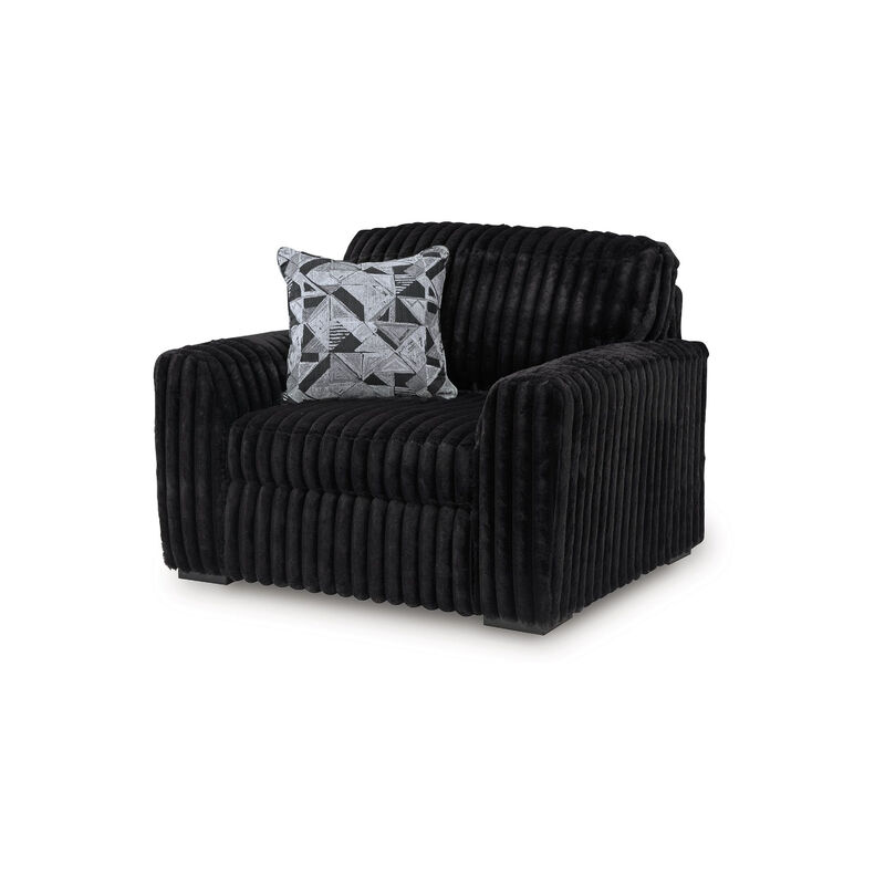 Addy Oversized Sofa Armchair, 1 Accent Pillow, Onyx Black Corduroy image number 4