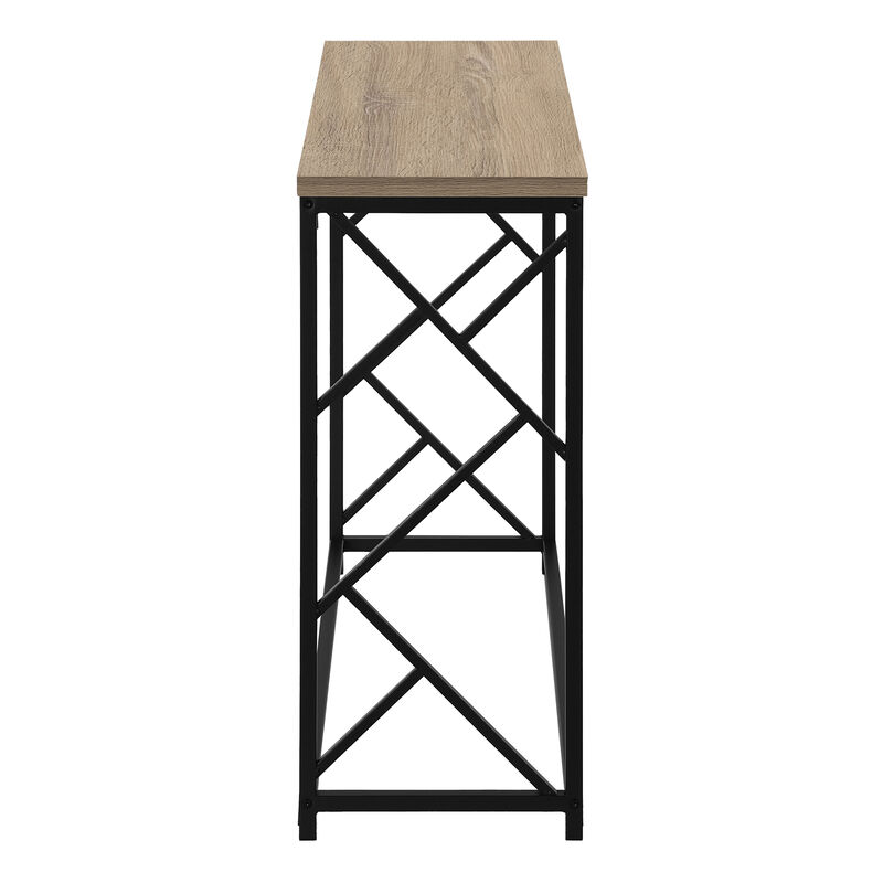 Monarch Specialties I 3533 Accent Table, Console, Entryway, Narrow, Sofa, Living Room, Bedroom, Metal, Laminate, Brown, Black, Contemporary, Modern