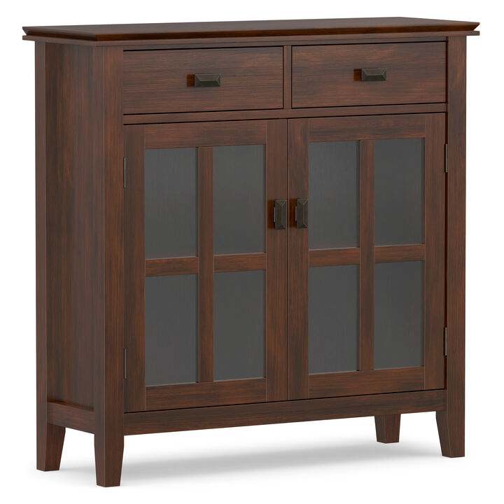 Artisan SOLID WOOD 36 inch Wide Contemporary Entryway Storage Cabinet in Russet Brown