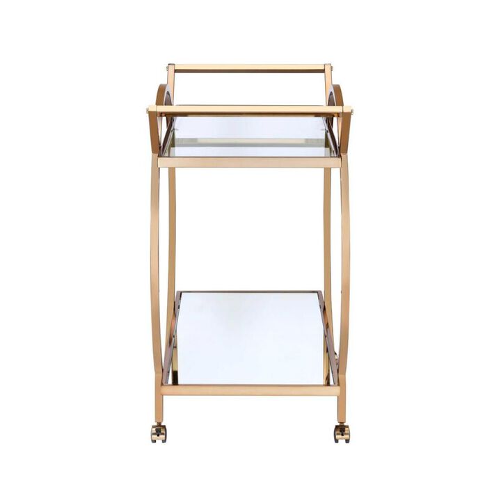 Traverse Serving Cart, Champagne & Mirrored
