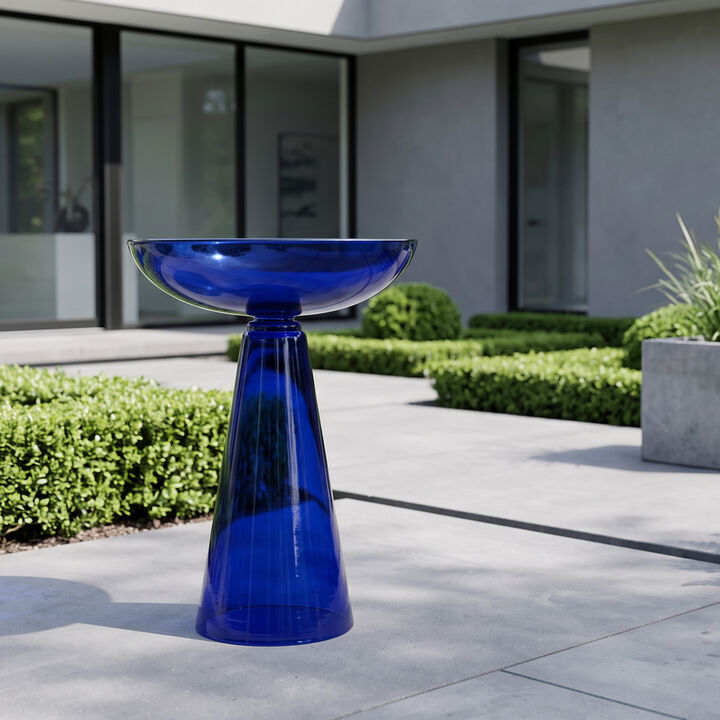 Glass Pedestal Bird Bath