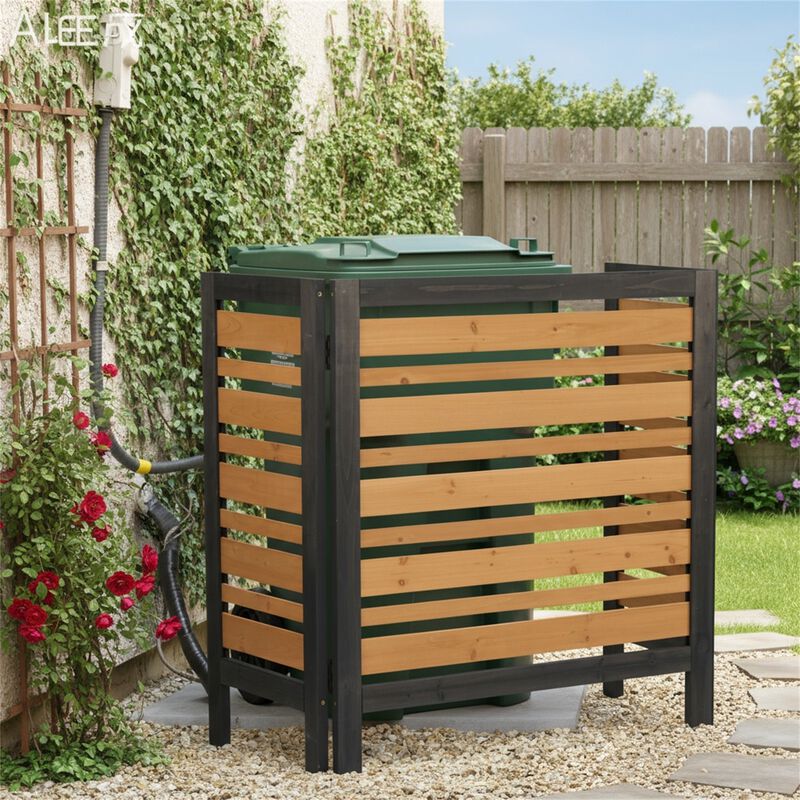 3-Panel Outdoor Air Conditioner Fence Screen, Outside Wood Privacy Fence, 38" W x 42" H image number 2