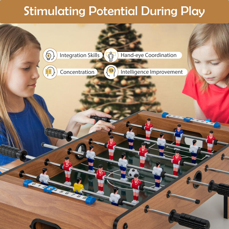 Portable Tabletop Foosball Game for Kids Adults and Indoor Play-Natural image number 6