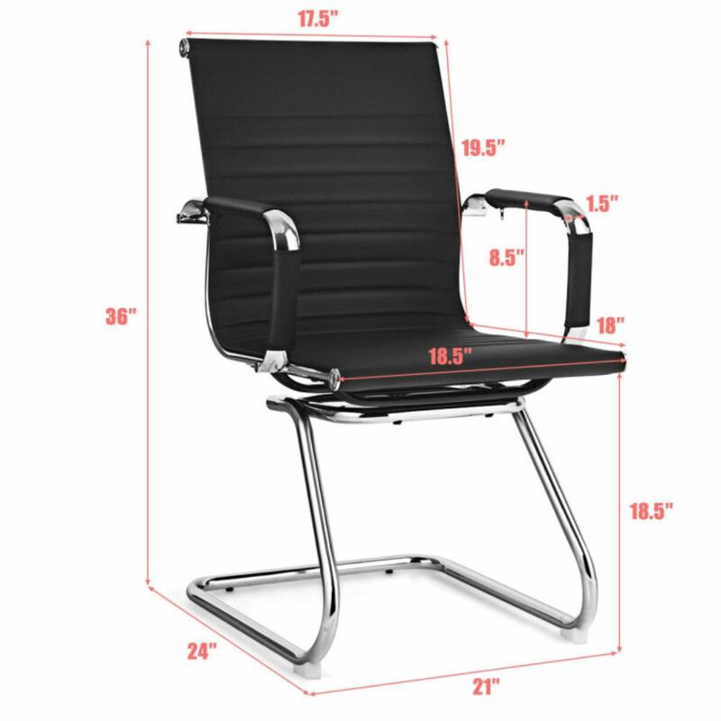 Hivvago Set of 2 Heavy Duty Conference Chair with PU Leather