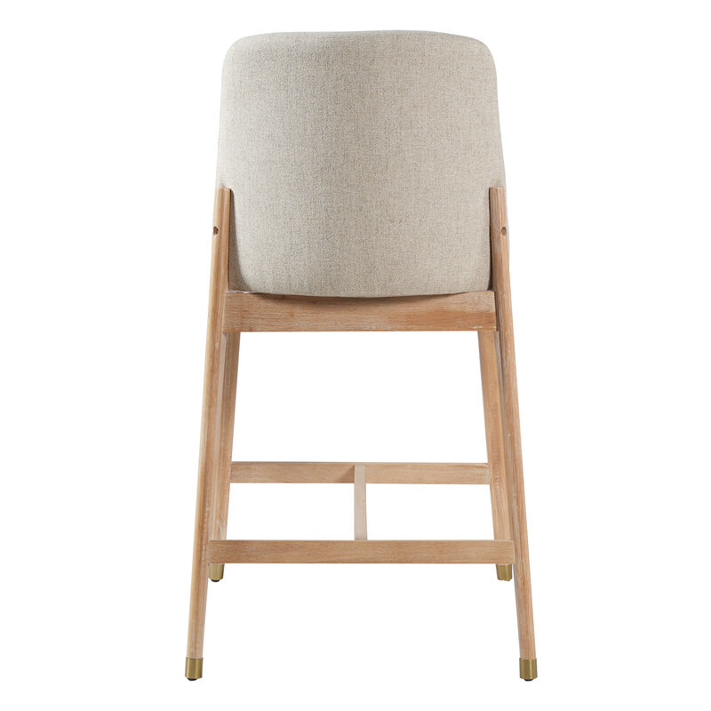 Christopher Knight Home Alexandra Farmhouse Rubberwood Upholstered Counter Stools with Curved Backrest (Set of 4) image number 5