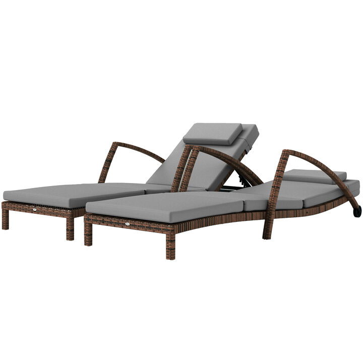 Hivvago Adjustable Outdoor Chaise Lounge Chairs Set of 2