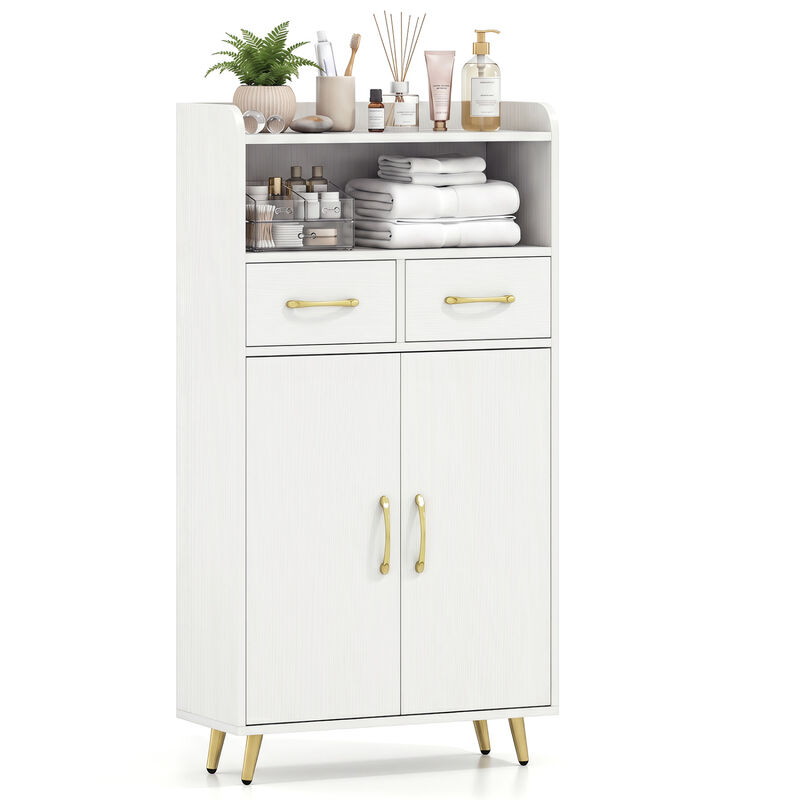 Bathroom Storage Cabinet with 2 Drawers and 2 Doors image number 6