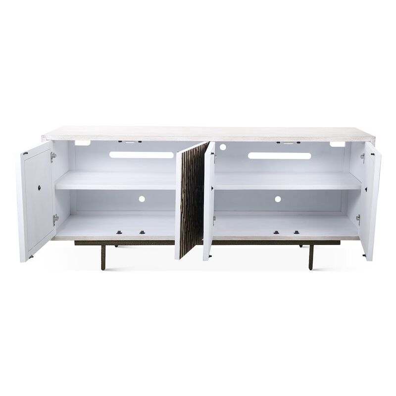 World Interiors Alexandria 72" Sideboard with Bone, Horn, Wood Inlay on Metal Base image number 3
