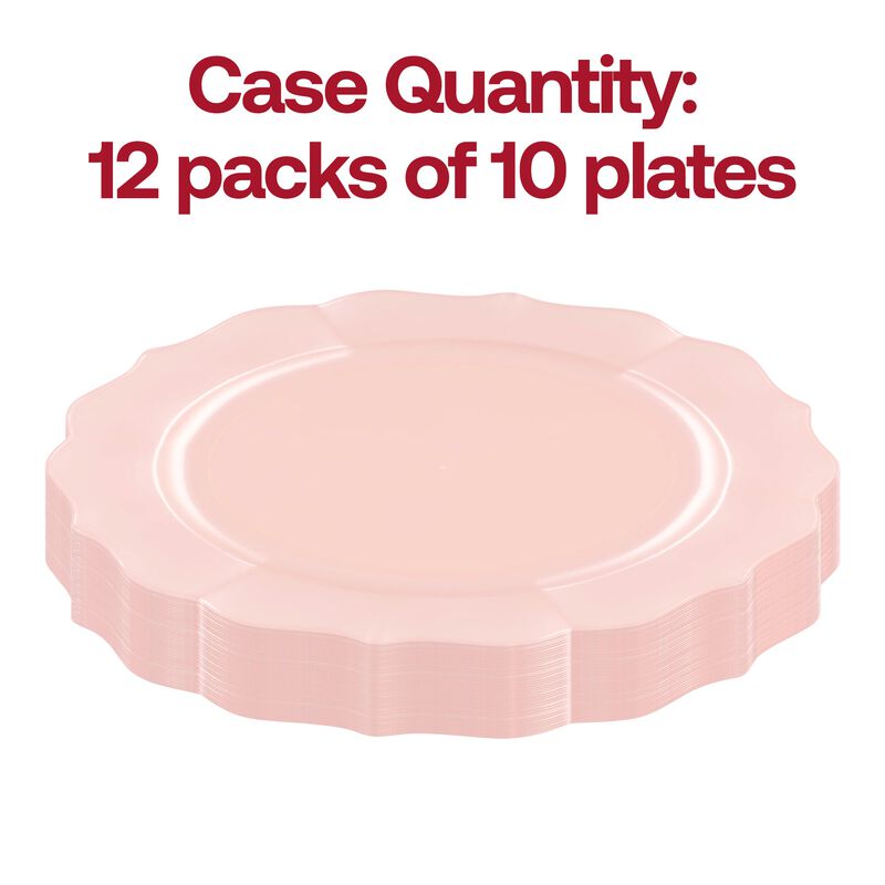 7.5" Pearl Pink Round Lotus Plastic Salad Plates (120 Plates) image number 3