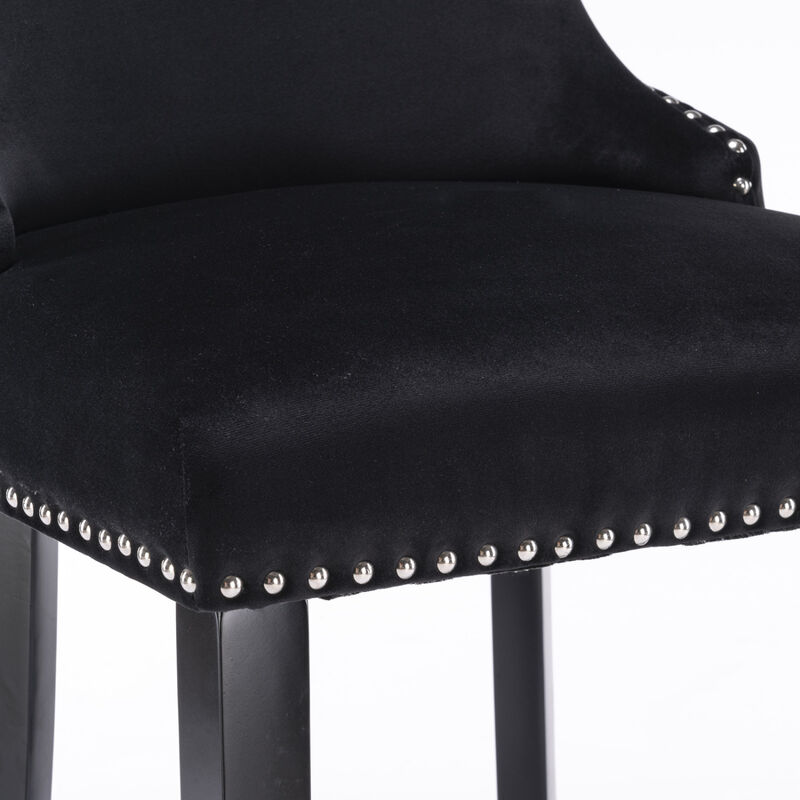 Streamdale Modern Velvet Wingback Bar Stools, Set of 2 image number 8