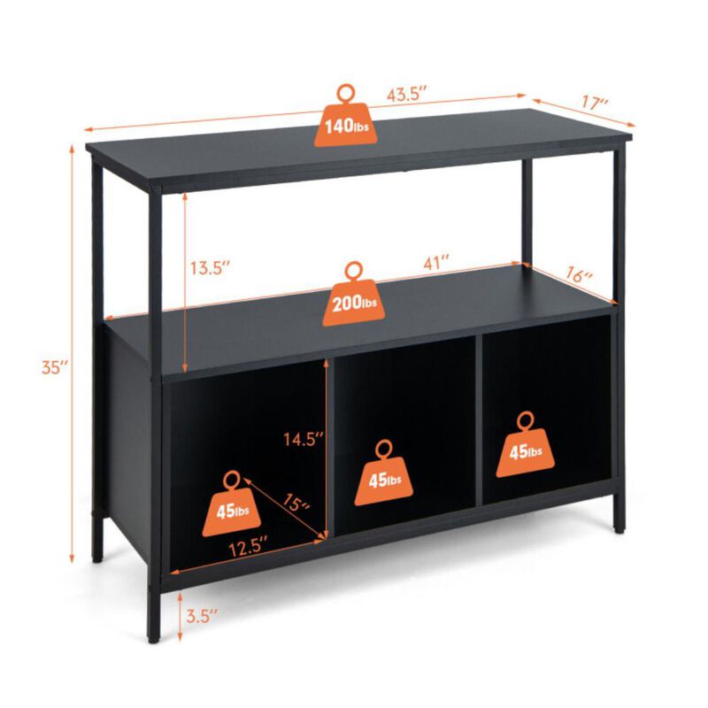 Hivvago Modern Kitchen Buffet Sideboard with 3 Compartments