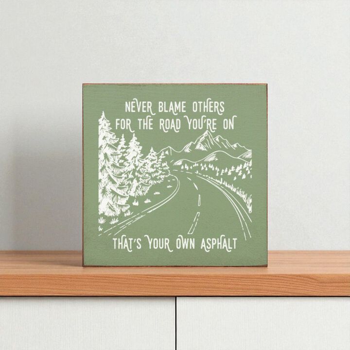 Inspirational Wooden Wall Art Sign Rustic Home Decor Motivational Quote Plaque Never Blame Others