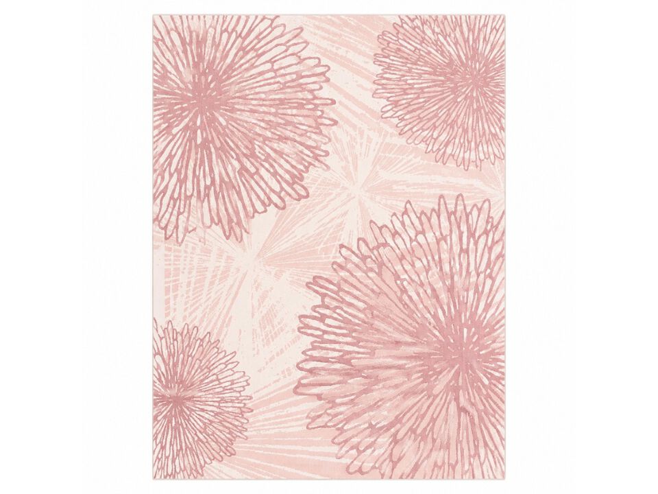 Pink Boho Floral Area Rug 5x7 Washable Non Slip Bedroom Floor Carpet