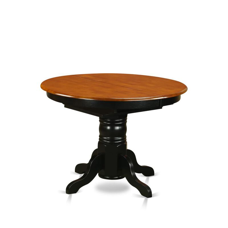 East West Furniture Oval Table with 18 Butterfly leaf -Black and Cherry