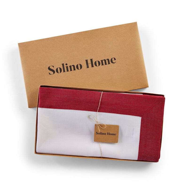 Christmas Linen Table Throw - Festive Edge, Solino Home