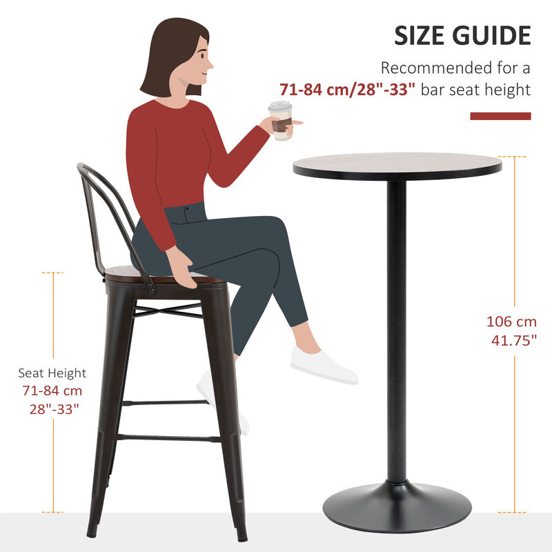 Hivvago 41" Bistro Table with Round Top and Metal Legs image number 6