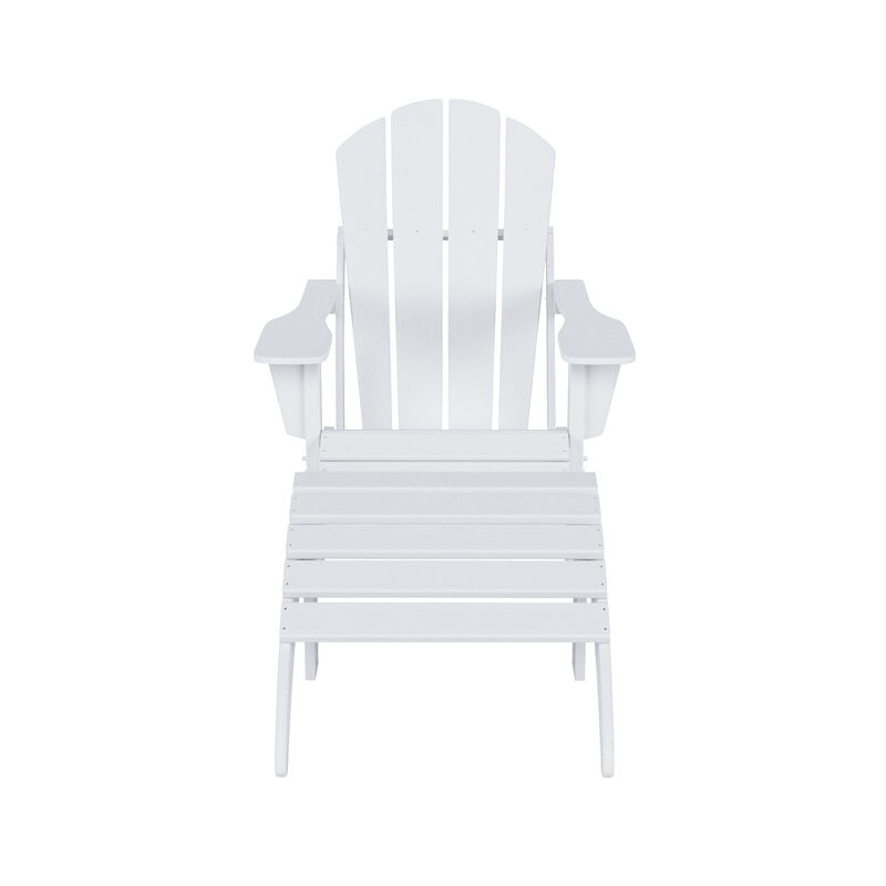 WestinTrends Folding Adirondack Chair With Footrest Ottoman Set