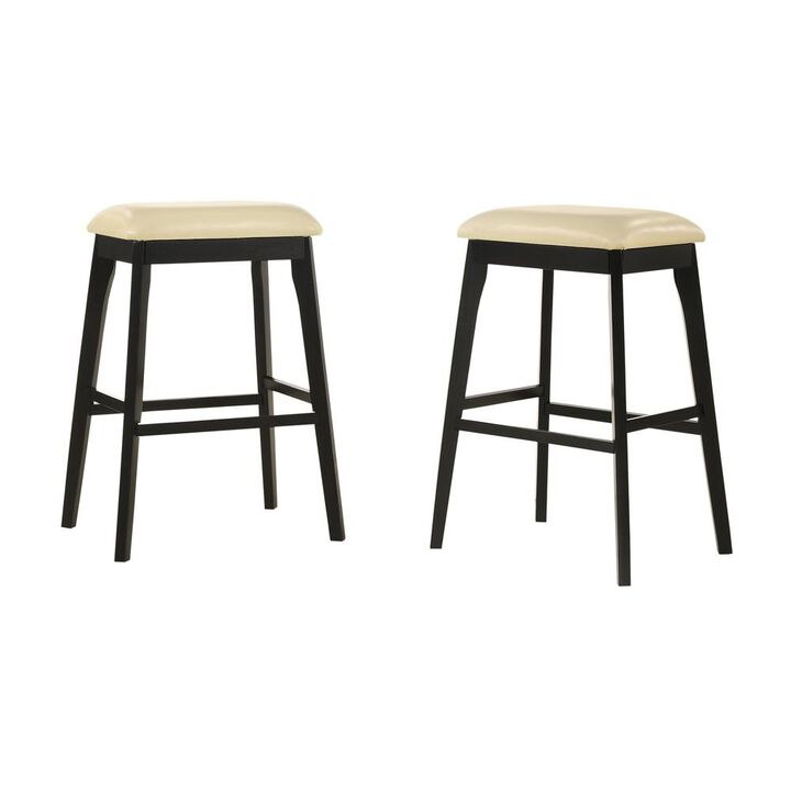 Carolina Living Mirabelle 30 Upholstered Barstool - Set of 2 - Cream/Espresso