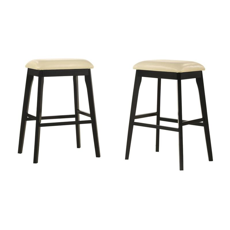 Carolina Living Mirabelle 30 Upholstered Barstool - Set of 2 - Cream/Espresso