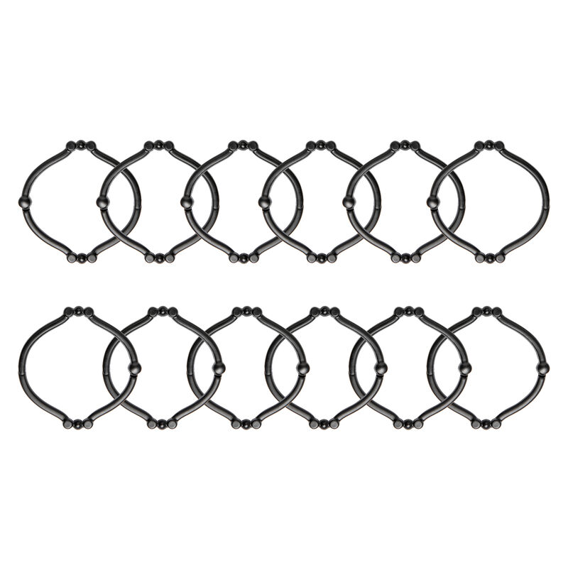 Zinc Shower Curtain Hooks, Set of 12 image number 2