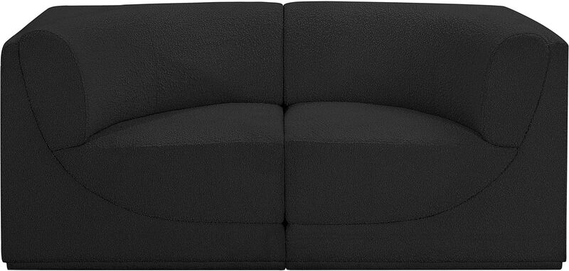Meridian Furniture Ollie Black Boucle Fabric Modular Sofa