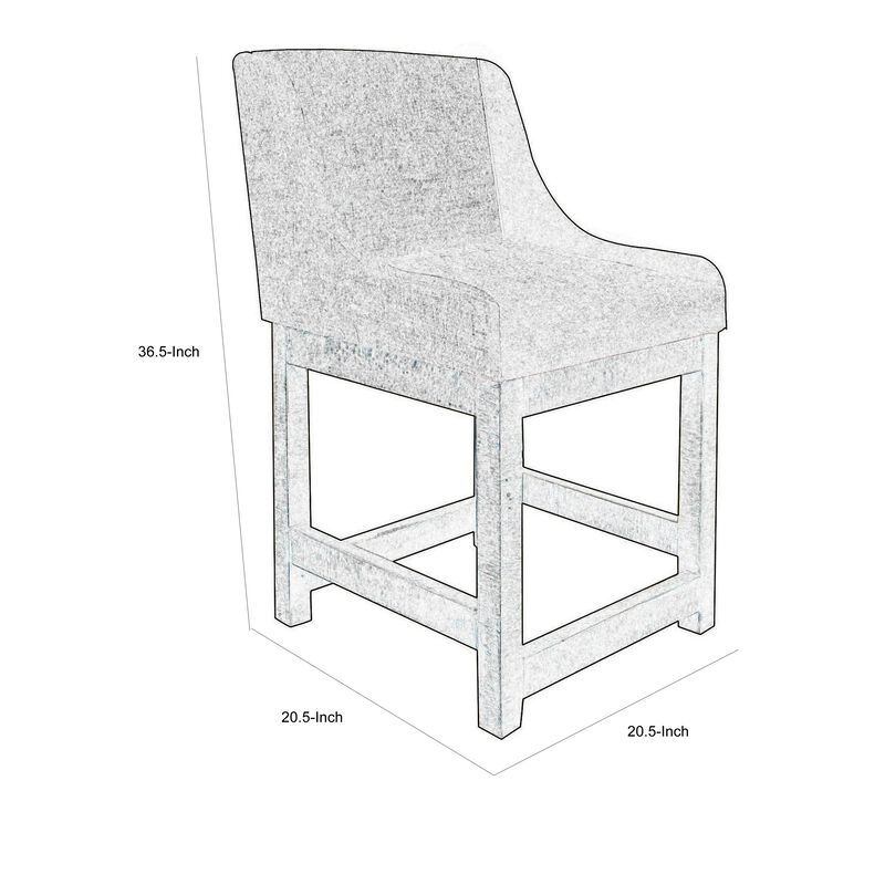 Lamy Counter Height Chair, Curved Arms, Compact, Rich Gray Polyester