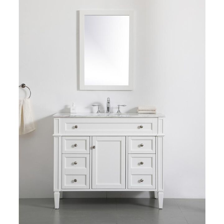 Elegant Kitchen and Bath 42 inch Single bathroom vanity in white