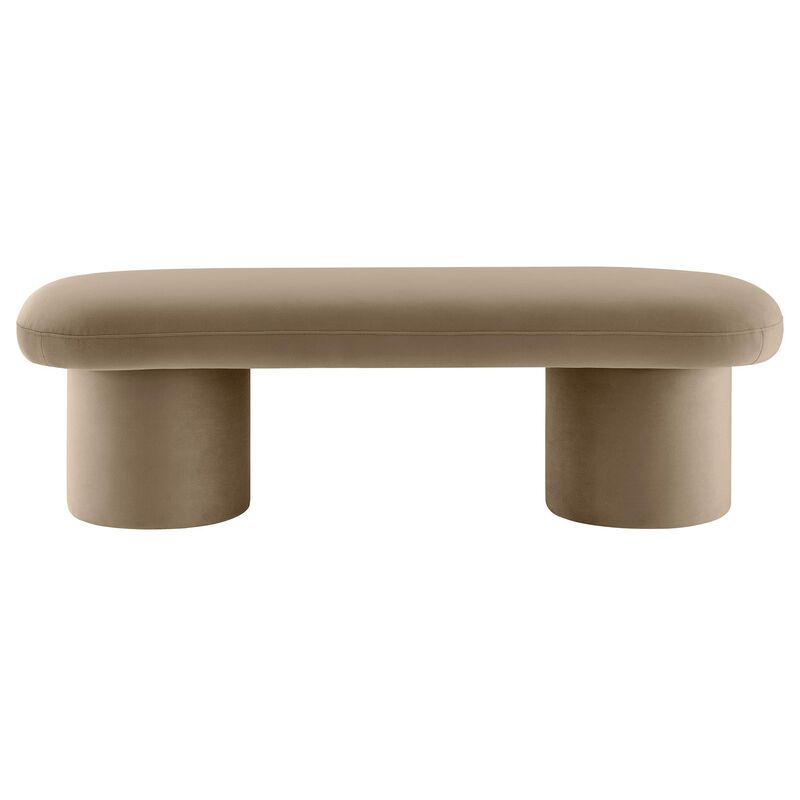 Modway Orla Performance Velvet Upholstered Bench in Taupe image number 7