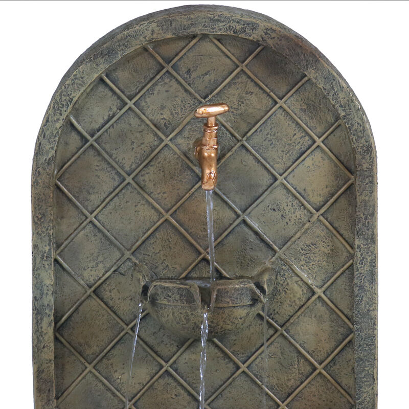 Sunnydaze Messina Polystone Outdoor Solar Wall Fountain