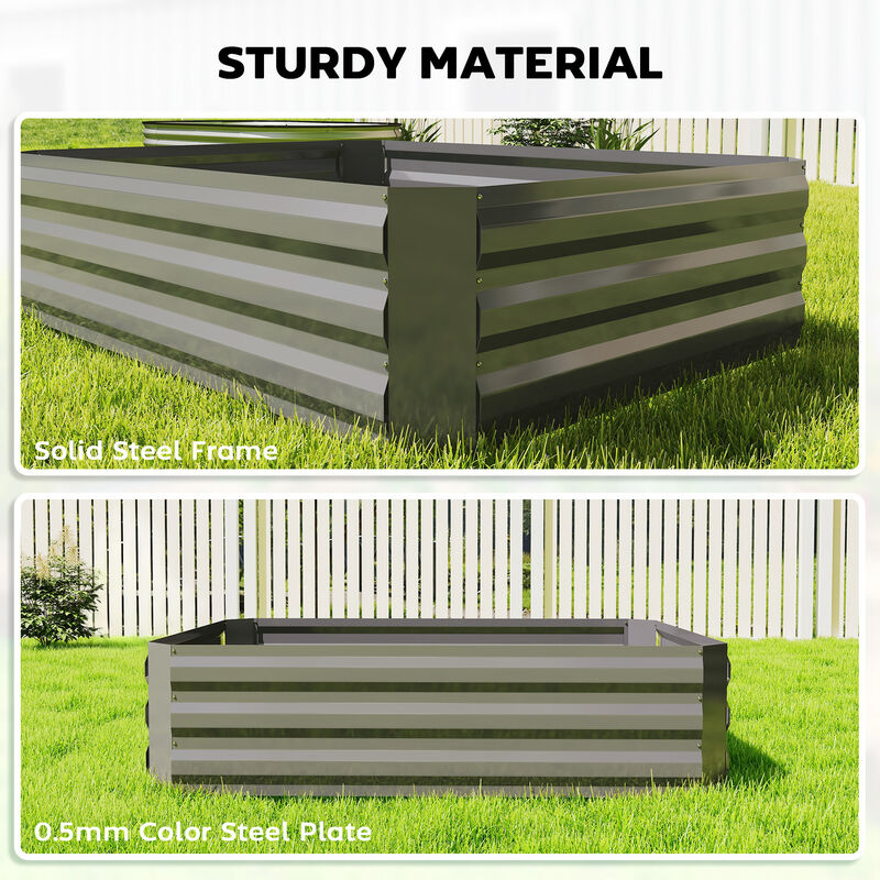 Hivvago Raised Garden Bed with Mini Greenhouse 4x3x1 ft image number 4