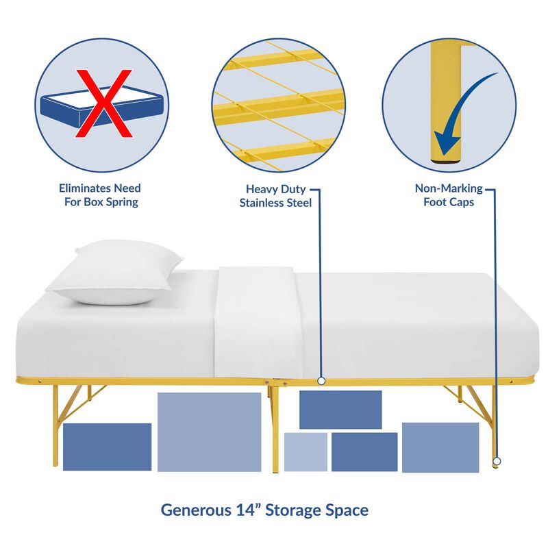Modway - Horizon Twin Stainless Steel Bed Frame image number 7