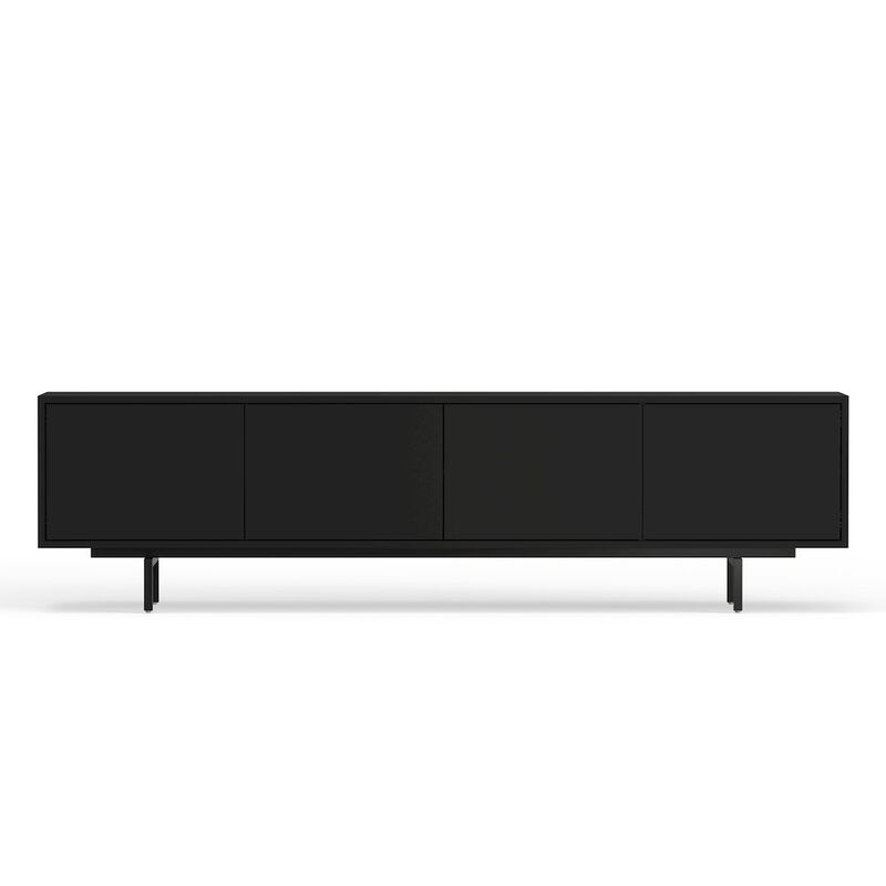 Graysen Black Laminate 4 Door TV Console
