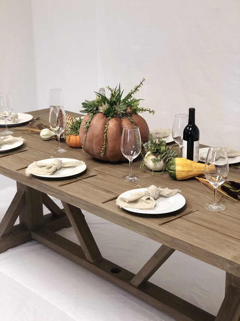 Coastal Teak 94" Trestle Dining Table