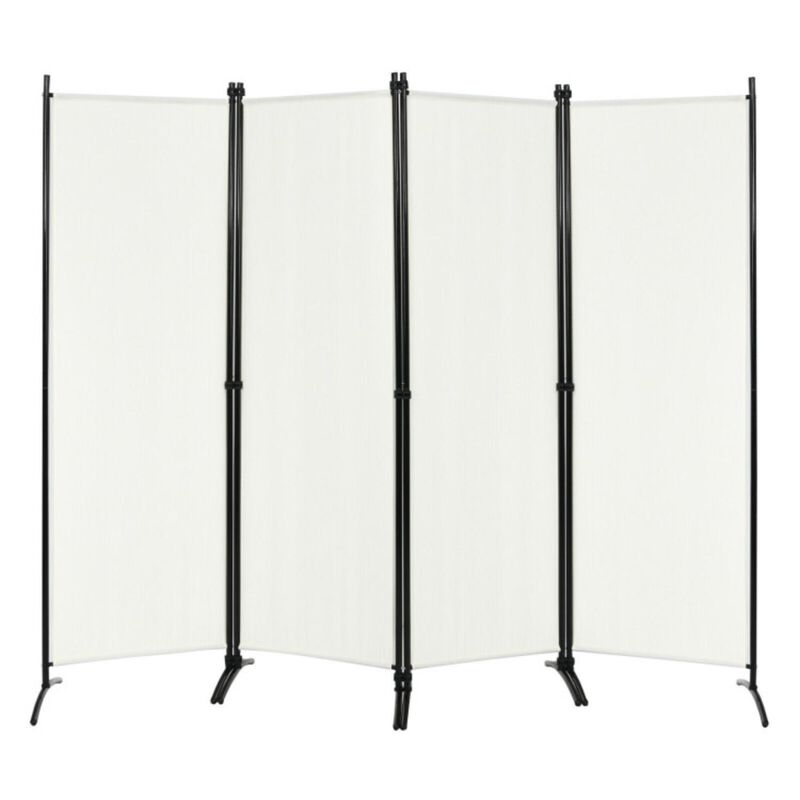 Hivvago 4-Panel  Room Divider with Steel Frame