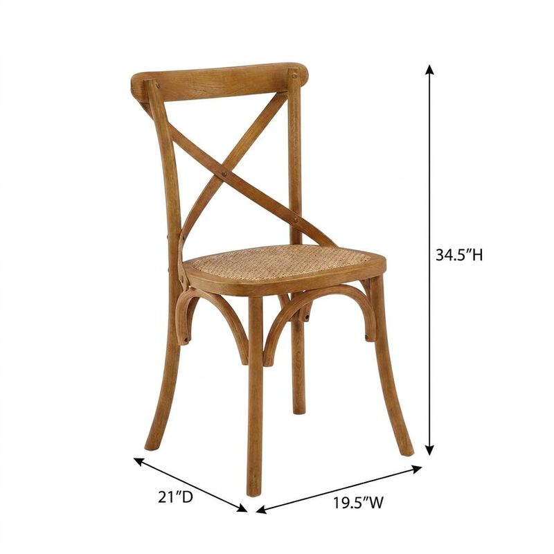 Wooden Dining Side Chairs for Dining Room, Natural, Set of 4 image number 3