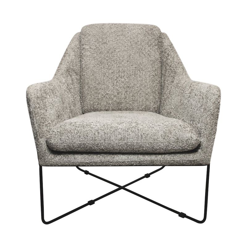 Emilia Lounge Chair in Gray Boucle Fabric