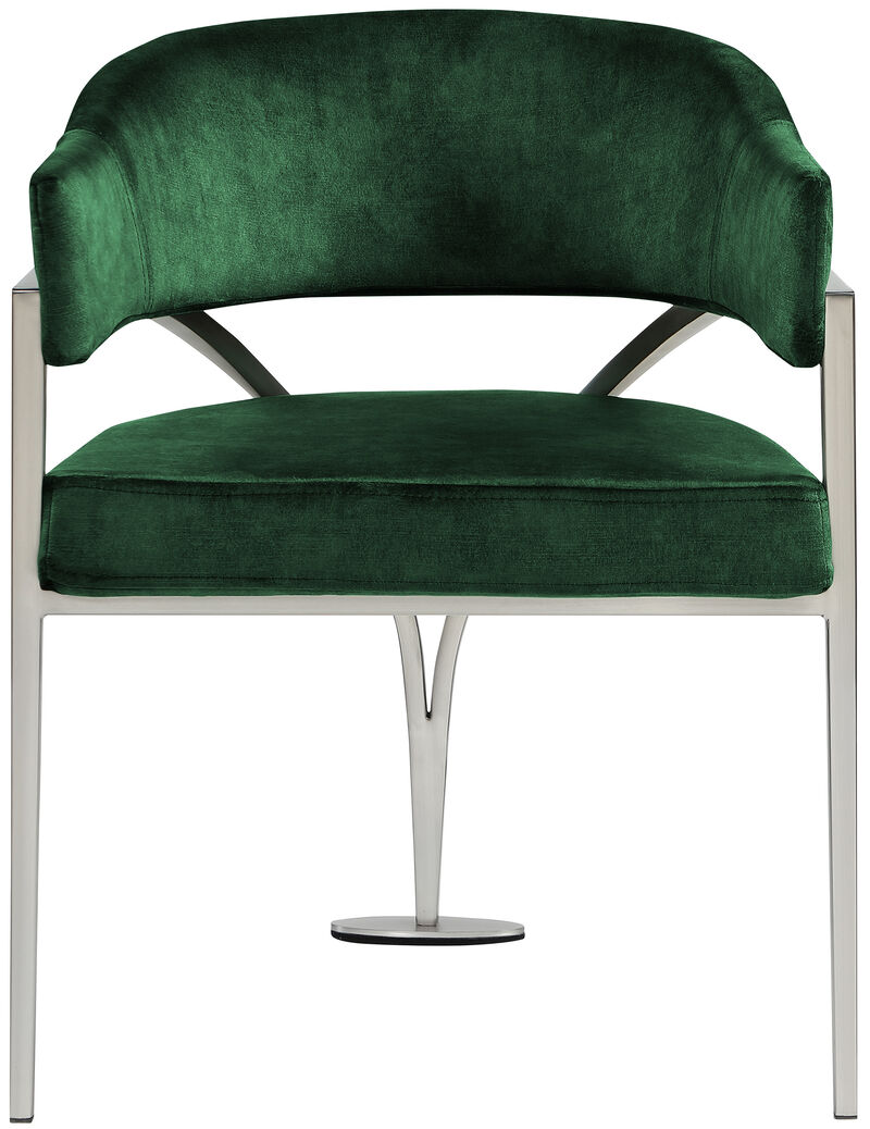 Meridian Furniture Madelyn Green Velvet Dining Chair, Set of 2 image number 3